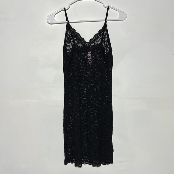 Victoria’s Secret Black Lace Mesh Floral Slip Dress Size M - Picture 5 of 7